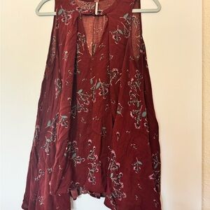 Floral Print Burgundy bronze tag size small